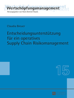 cover image of Entscheidungsunterstützung für ein operatives Supply Chain Risikomanagement